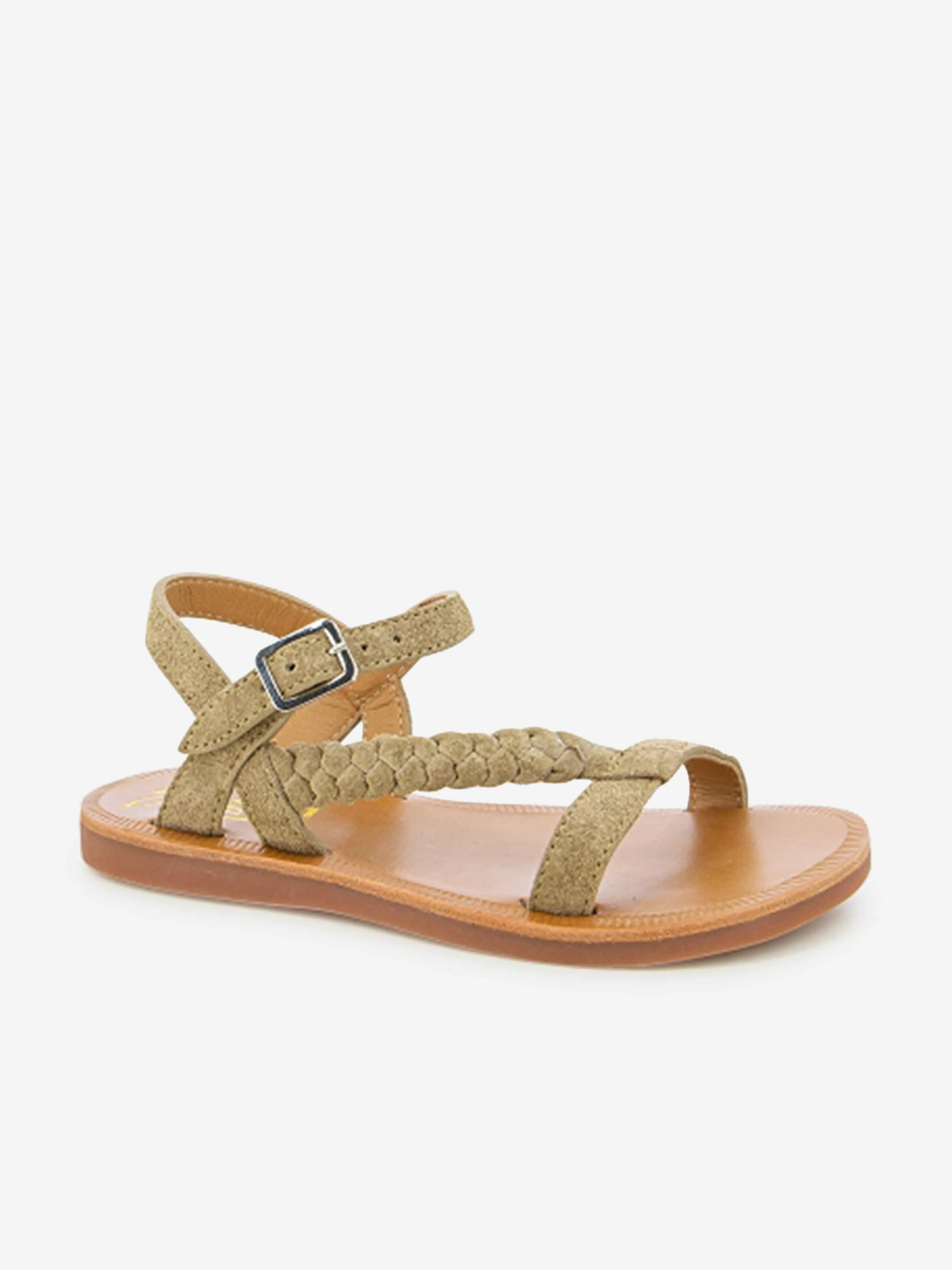 Pom D'Api Girls Leather Plagette Antik Sandals in Brown