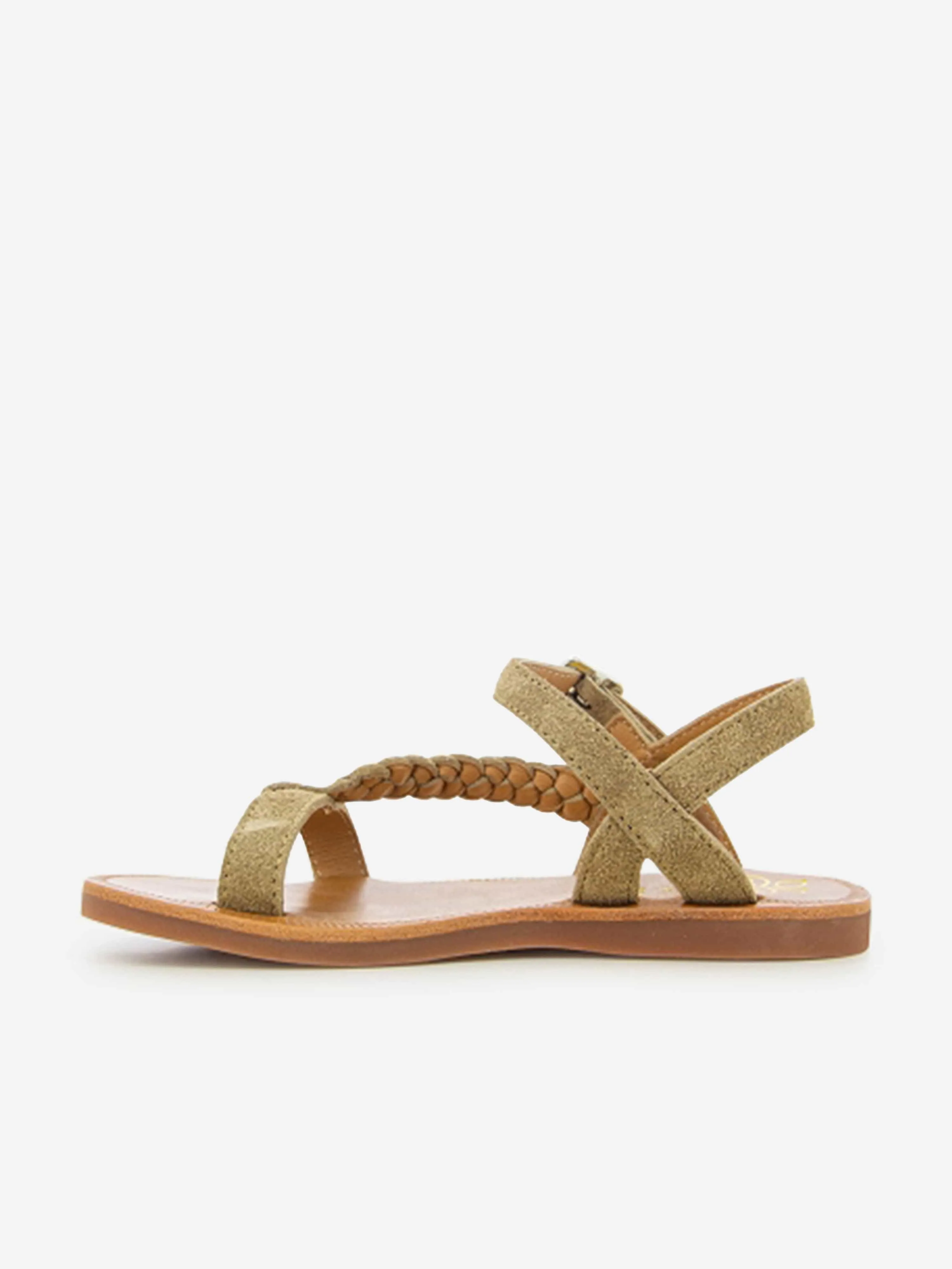 Pom D'Api Girls Leather Plagette Antik Sandals in Brown