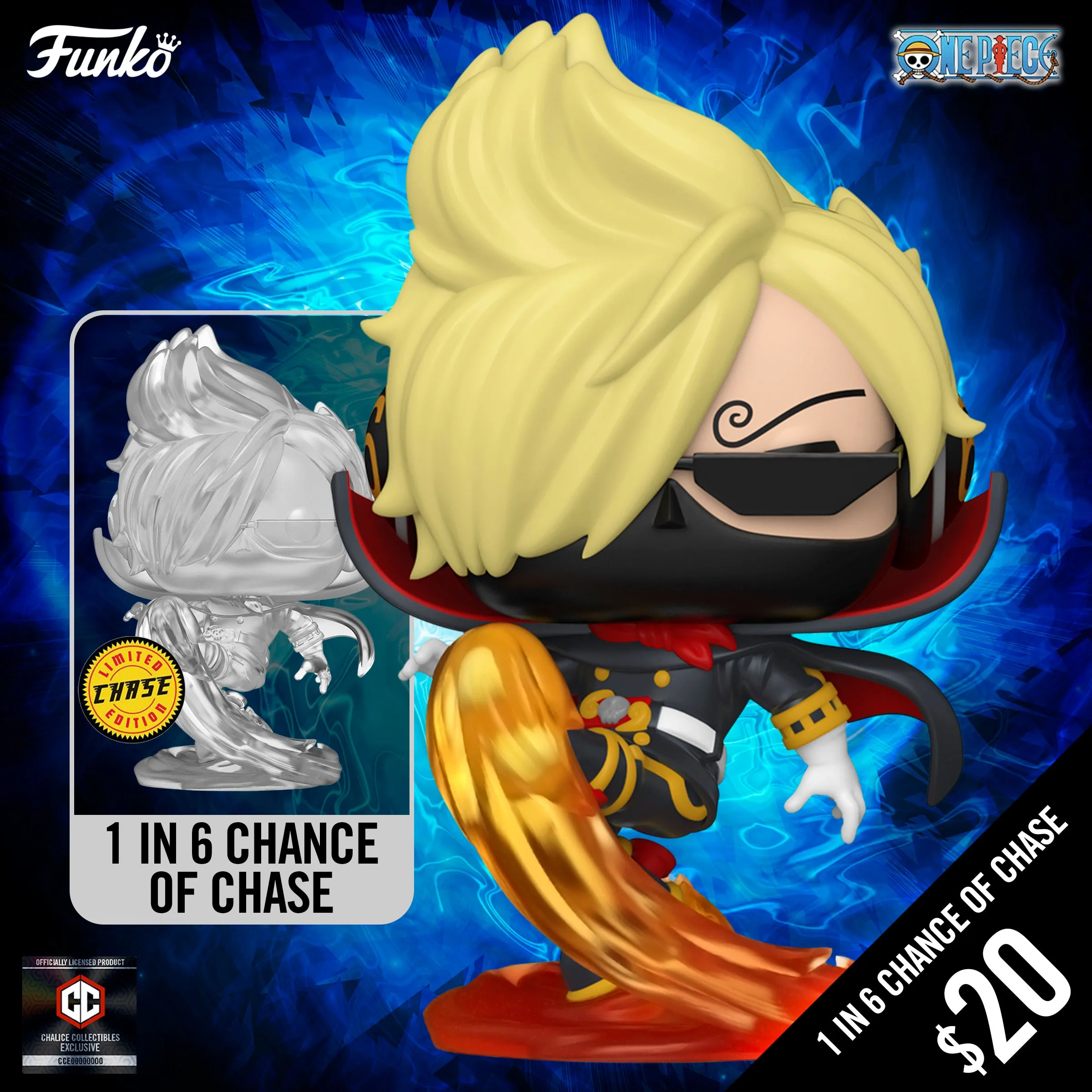Pre-Order: Funko Pop! Chalice Collectibles Exclusive: One Piece - Sanji - Soba Mask (1 in 6 Chance of Chase)