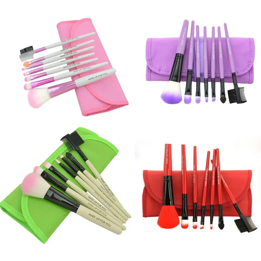 Pro Makeup 7pcss Brushes Set Powder Foundation Eyeshadow Eyeliner Lip Brush Tool PY1 P18 SM6