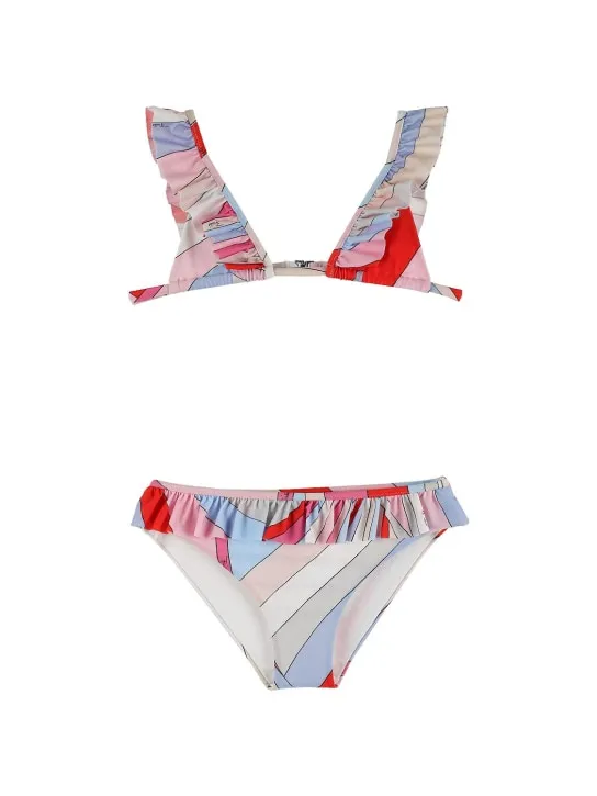 Pucci   Printed ruffled lycra bikini set 