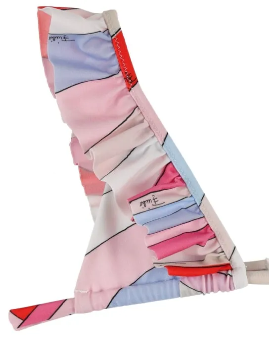 Pucci   Printed ruffled lycra bikini set 