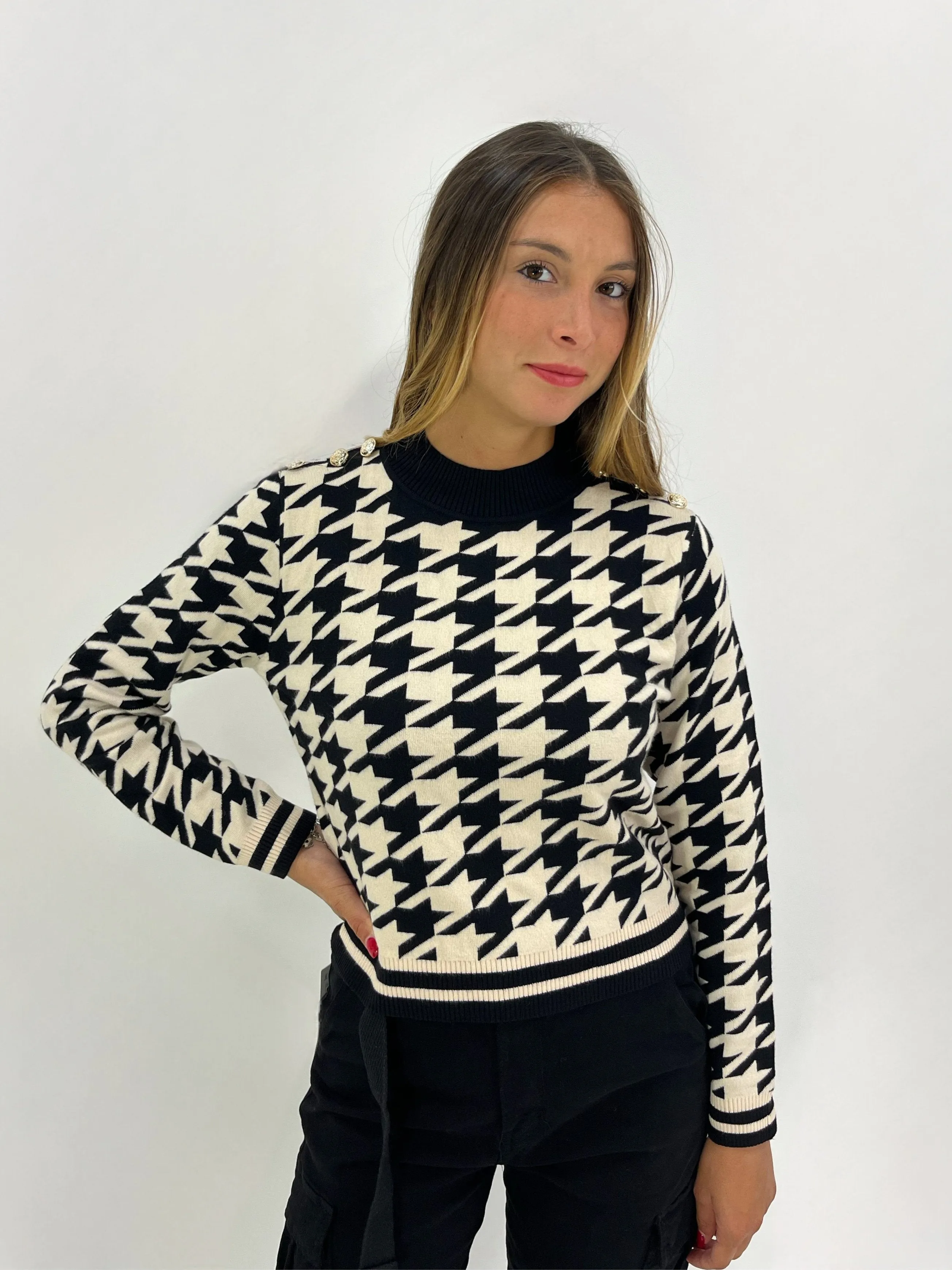 Pullover pied de poule