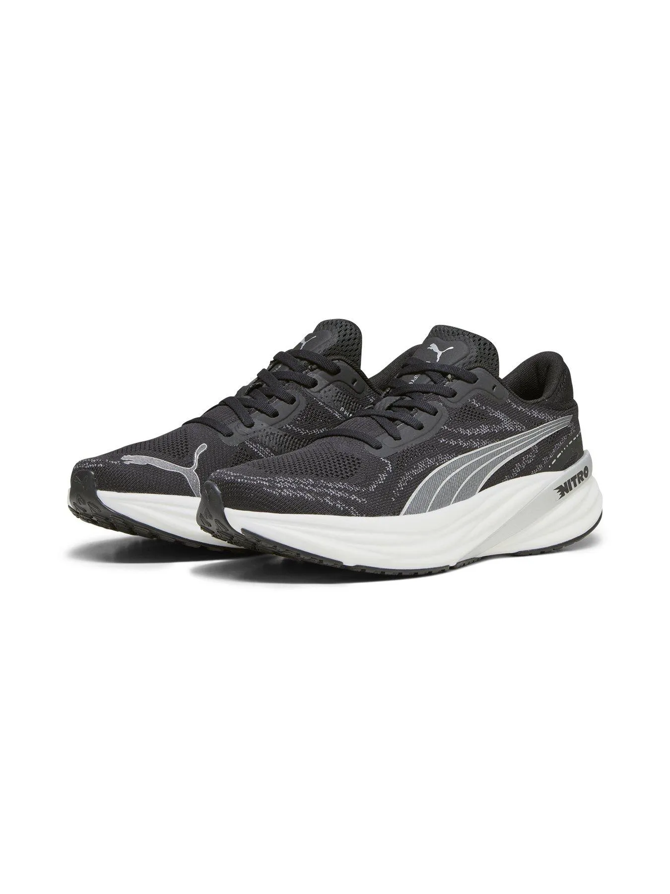 Puma Mens Running Magnify Nitro 2 Trainers - Black/White
