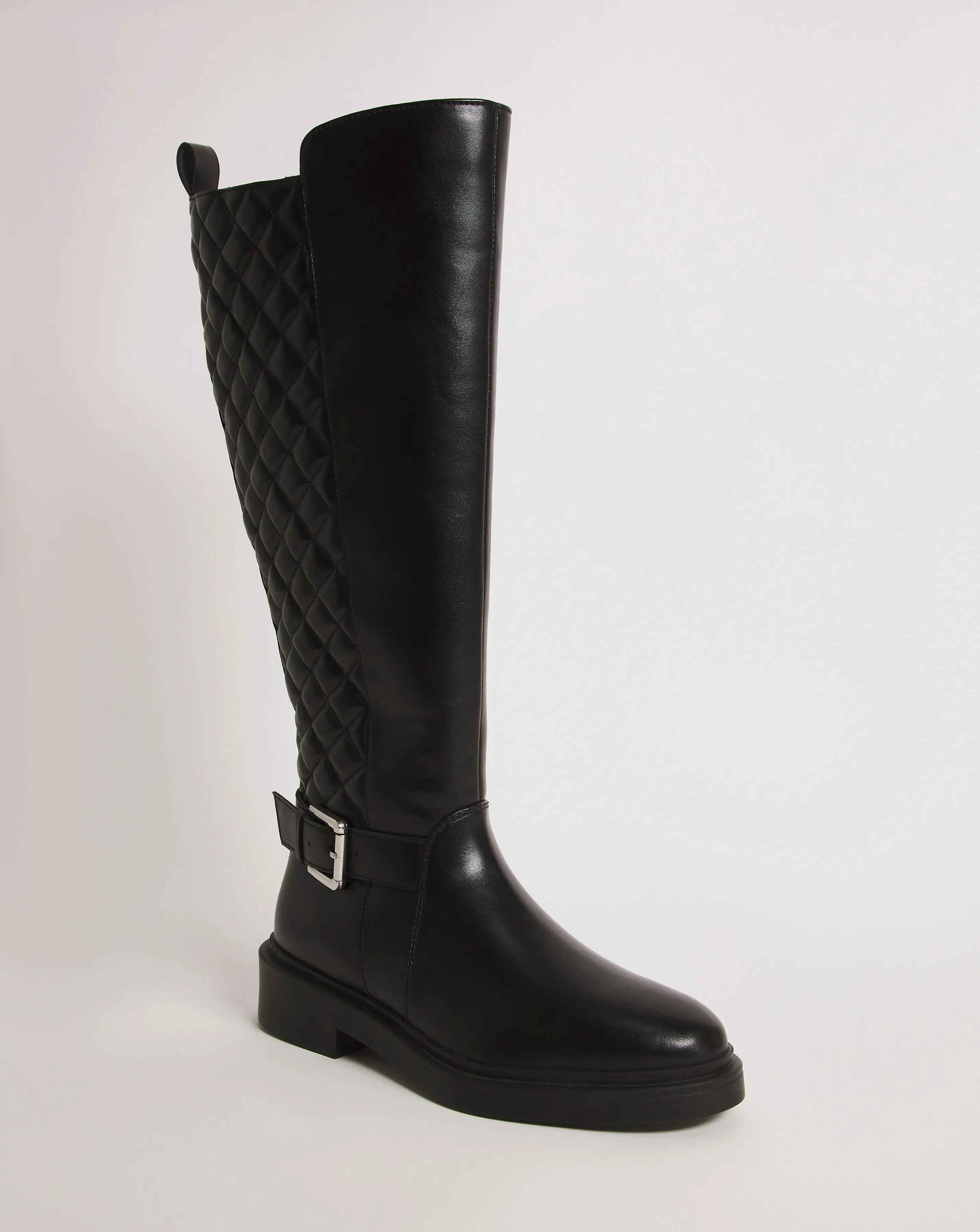 Quilted High Leg Boot E Fit Standard Calf | Simply Be