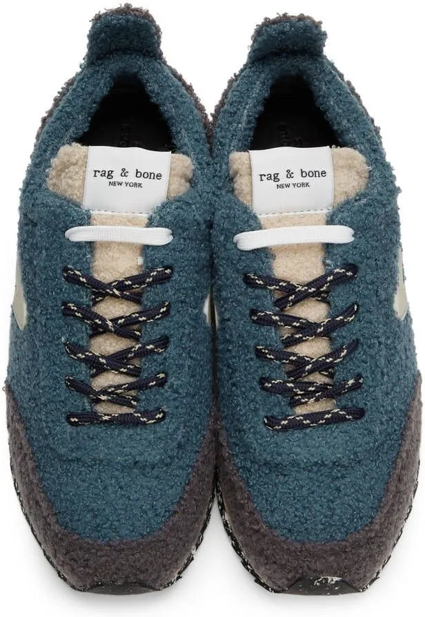 Rag & bone Blue & Grey Sherpa Retro Runner Sneakers