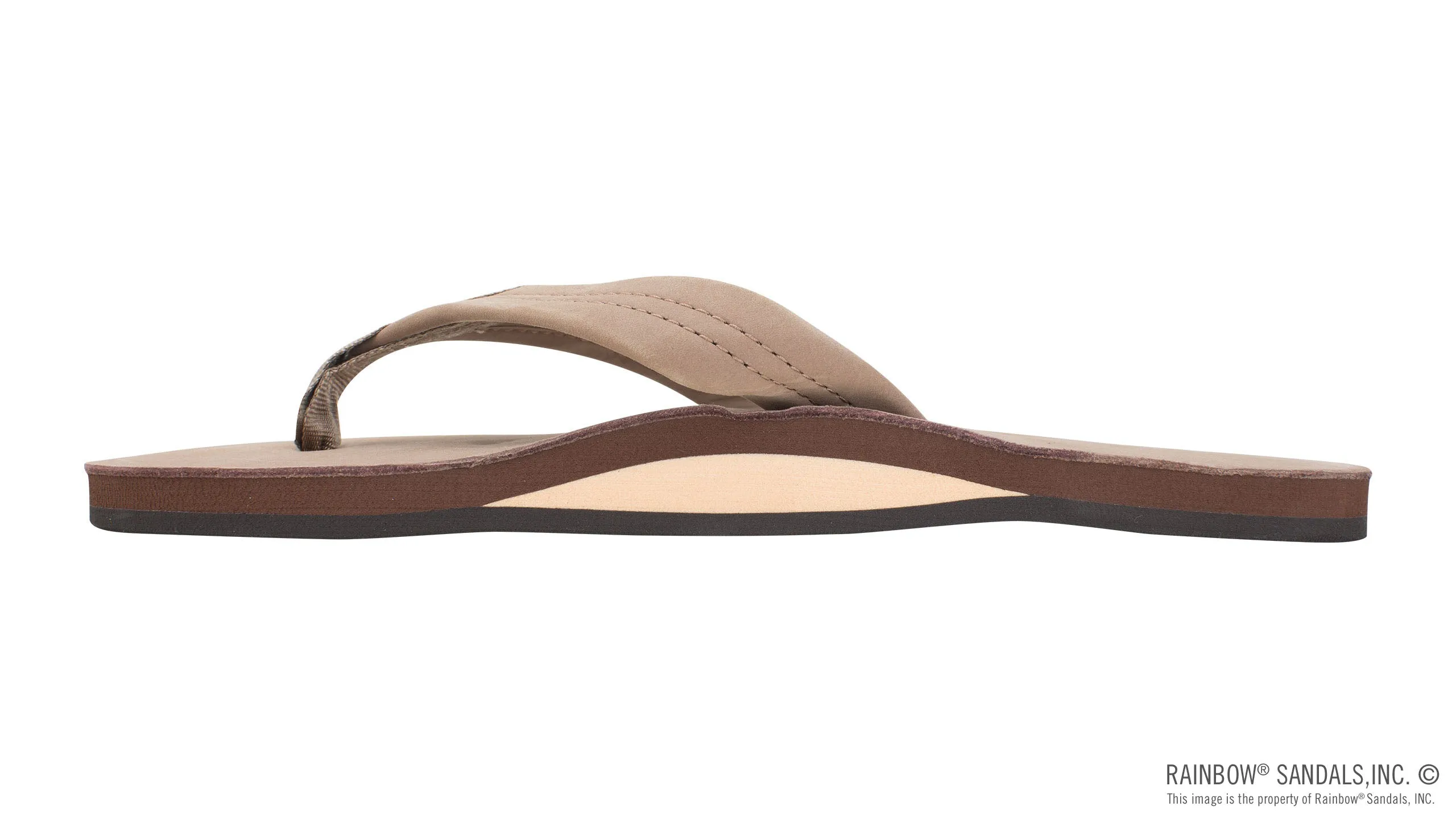 Rainbow Sandals Men's - Single Layer - 1 Strap - Dark Brown