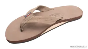 Rainbow Sandals Men's - Single Layer - 1 Strap - Dark Brown