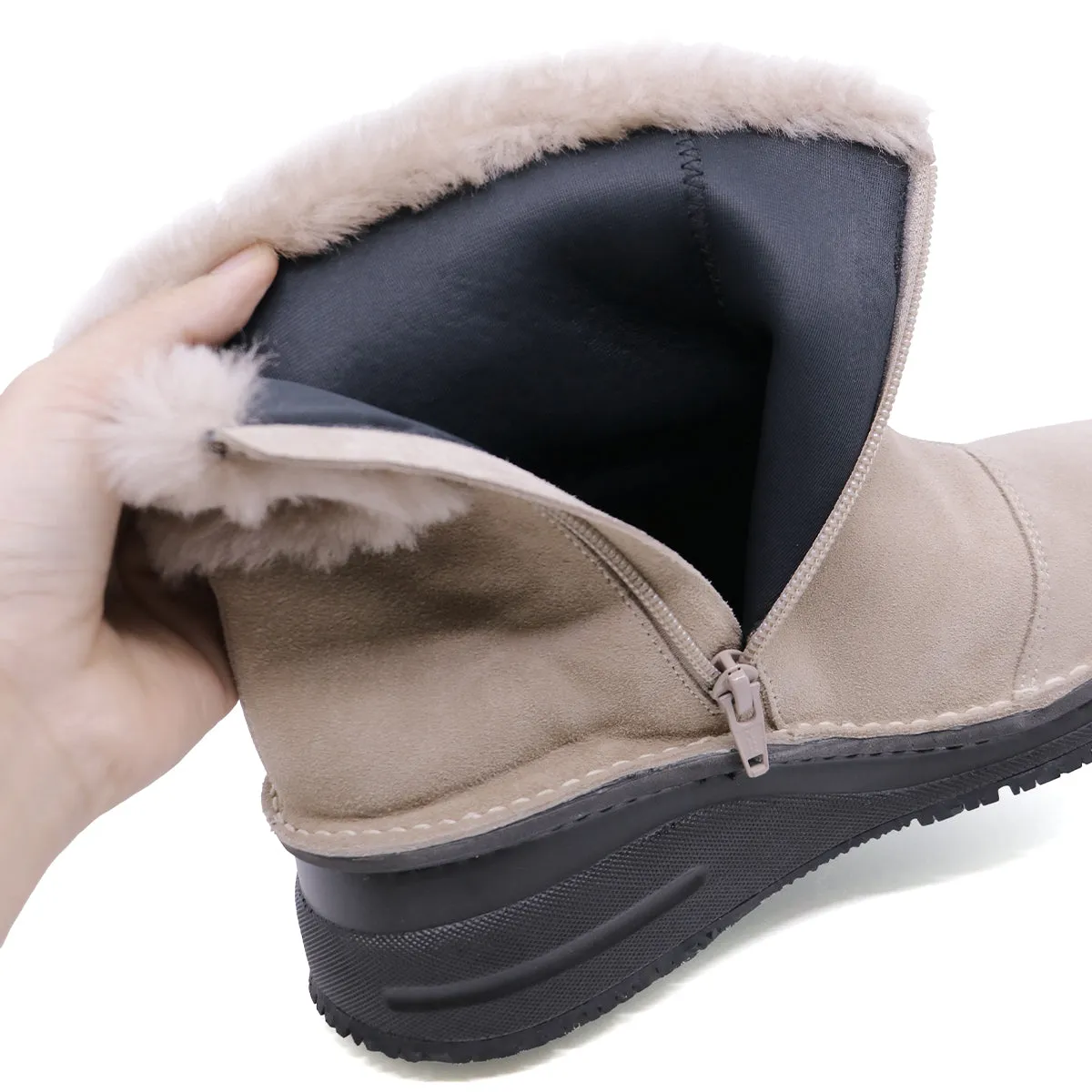 Reimi Beige Anti-SLIP Fur Boots