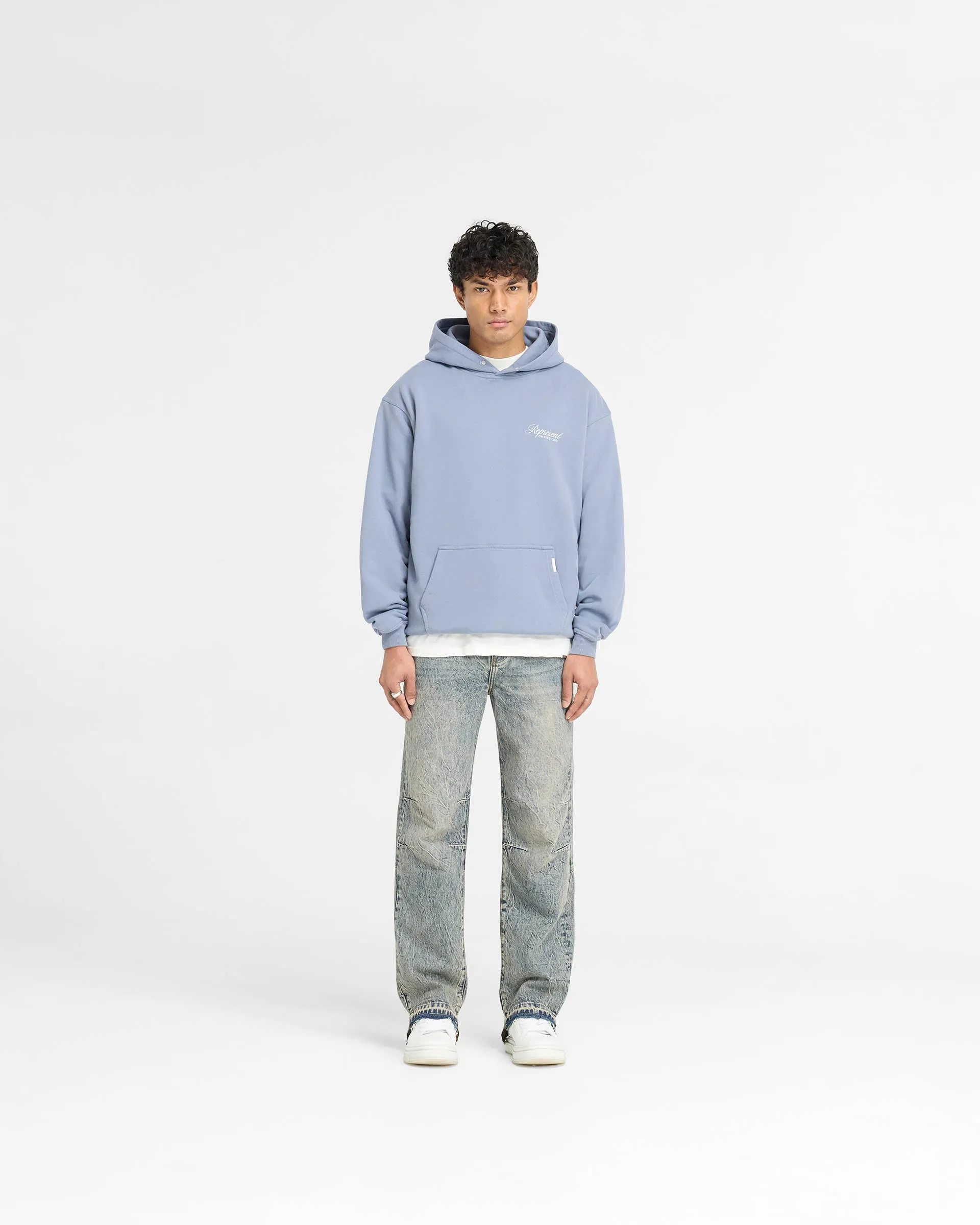 Represent Owners Club Script Hoodie - Dusty Blue