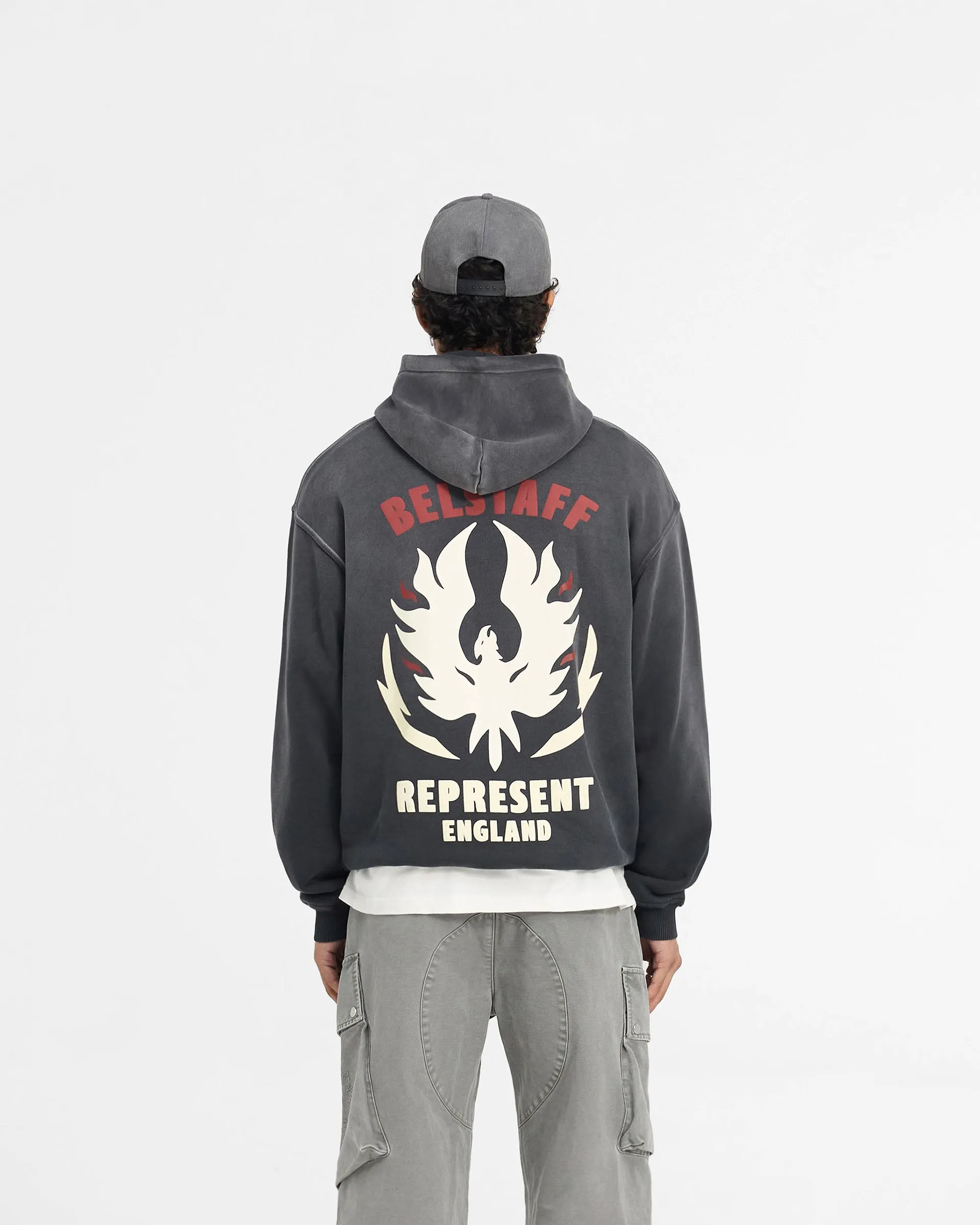 Represent X Belstaff Flame Phoenix Hoodie - Shadow