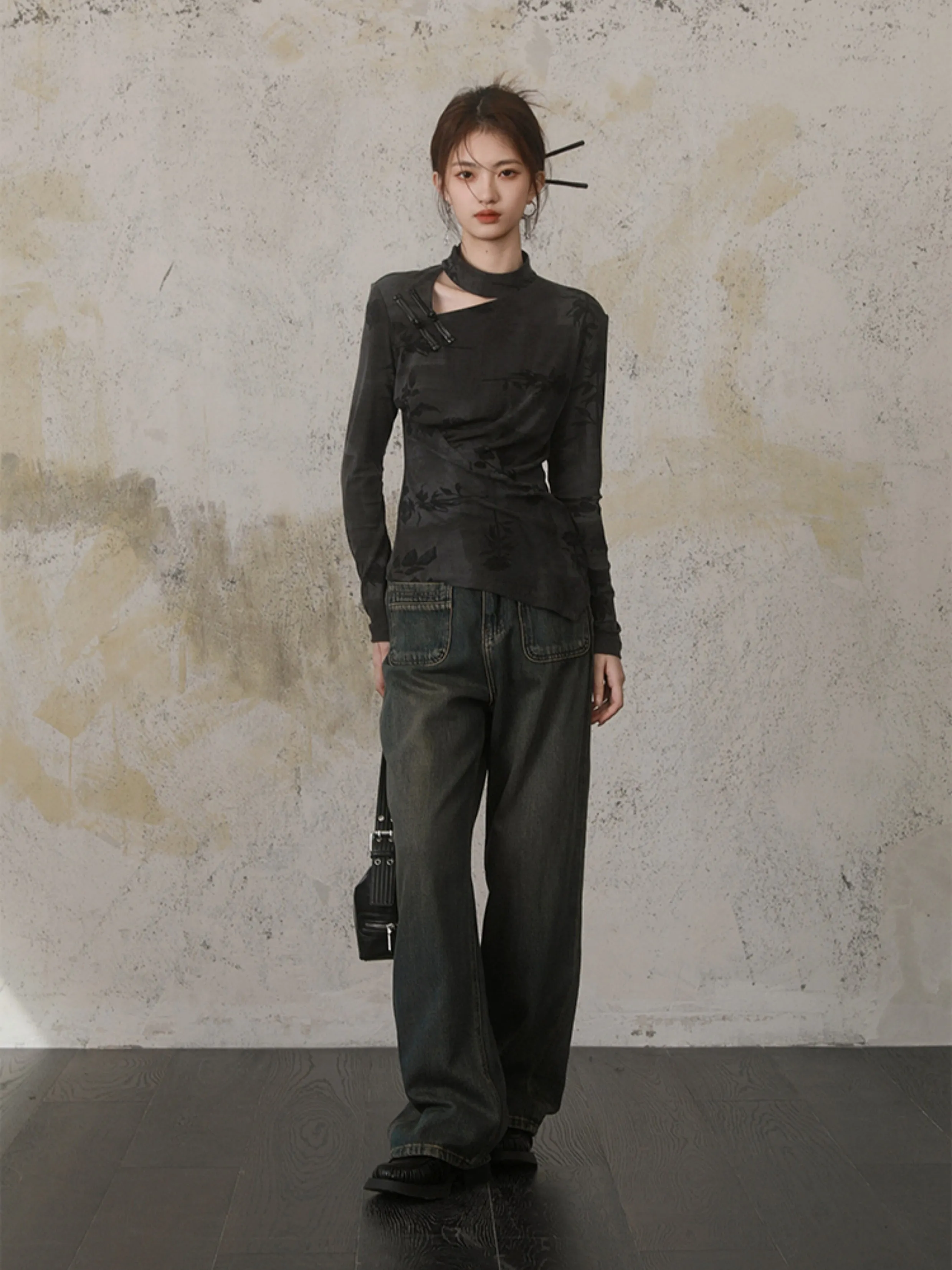 Retro Distressed Niche Design Jeans