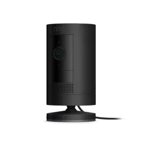 Ring Black Stick Up Cam, Plug-in Camera