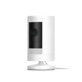 Ring White Stick Up Cam, Plug-in Camera