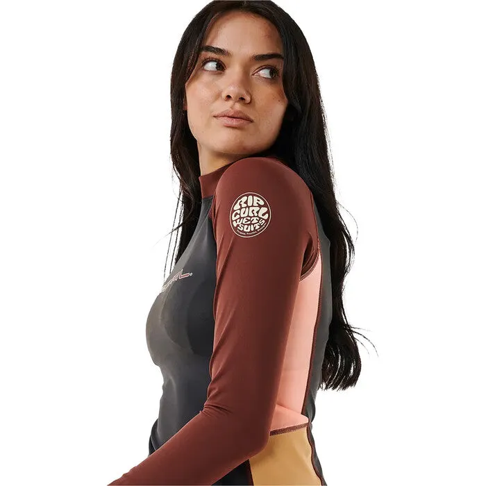 Rip Curl Womens Block Party Long Sleeve UV Protect Rash Vest