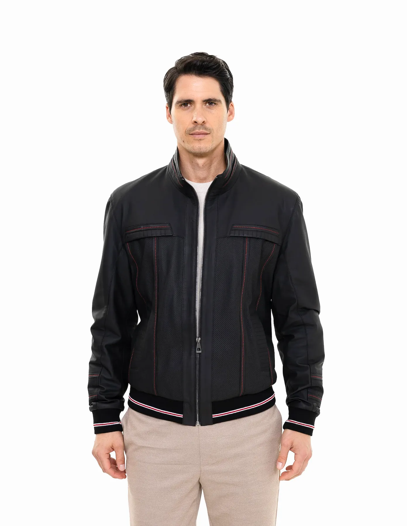 Roberto Leather Bomber Jacket