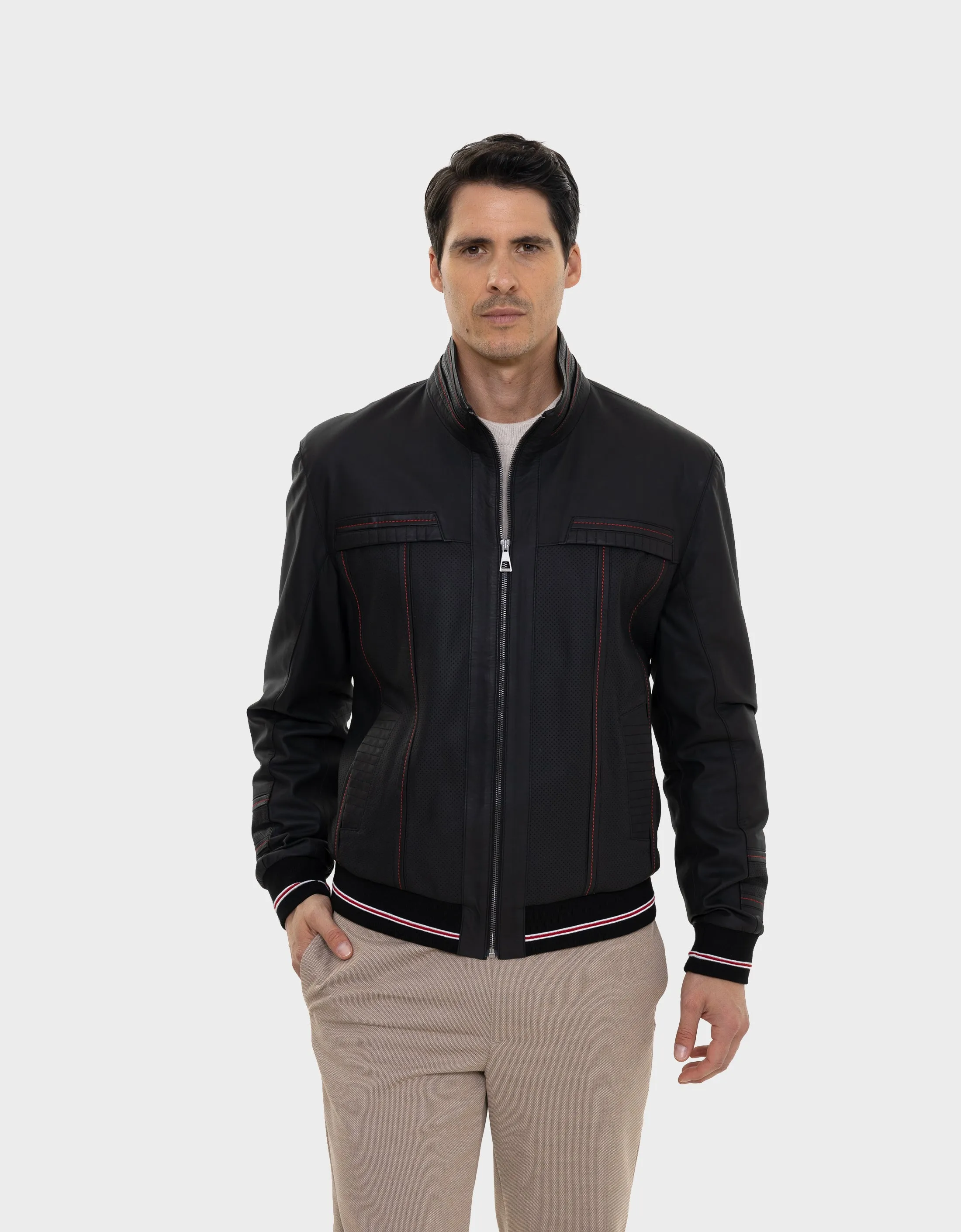 Roberto Leather Bomber Jacket