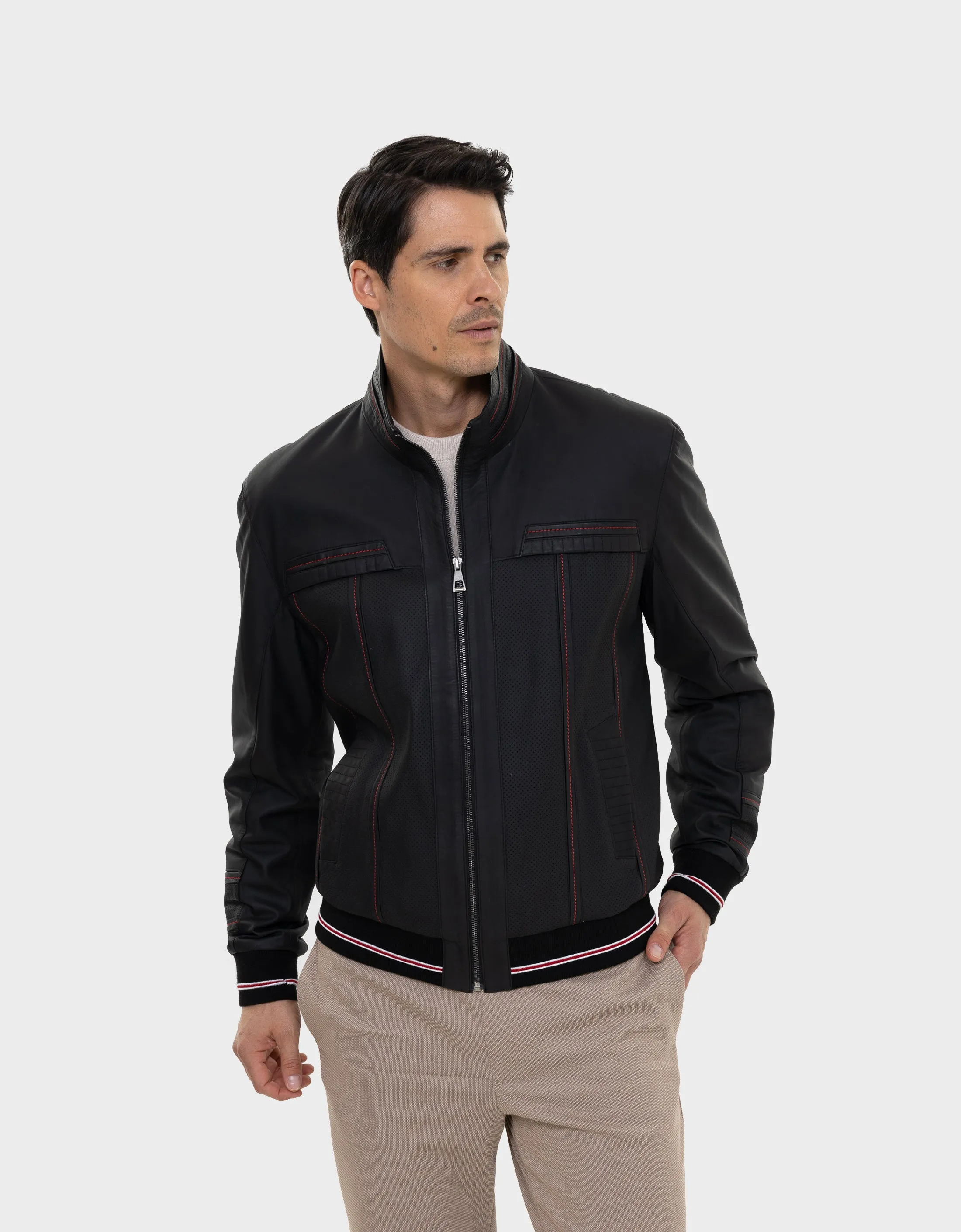 Roberto Leather Bomber Jacket