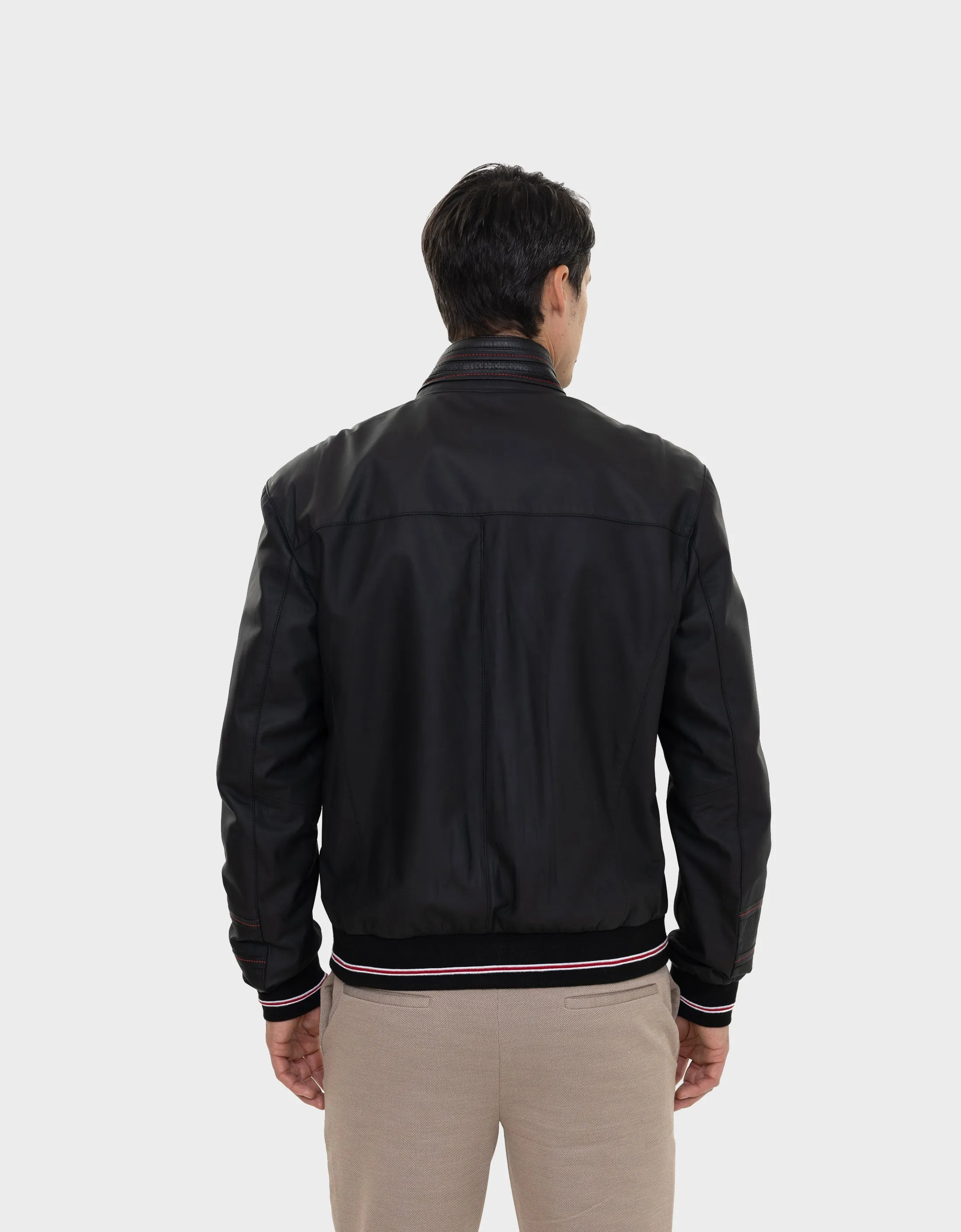 Roberto Leather Bomber Jacket