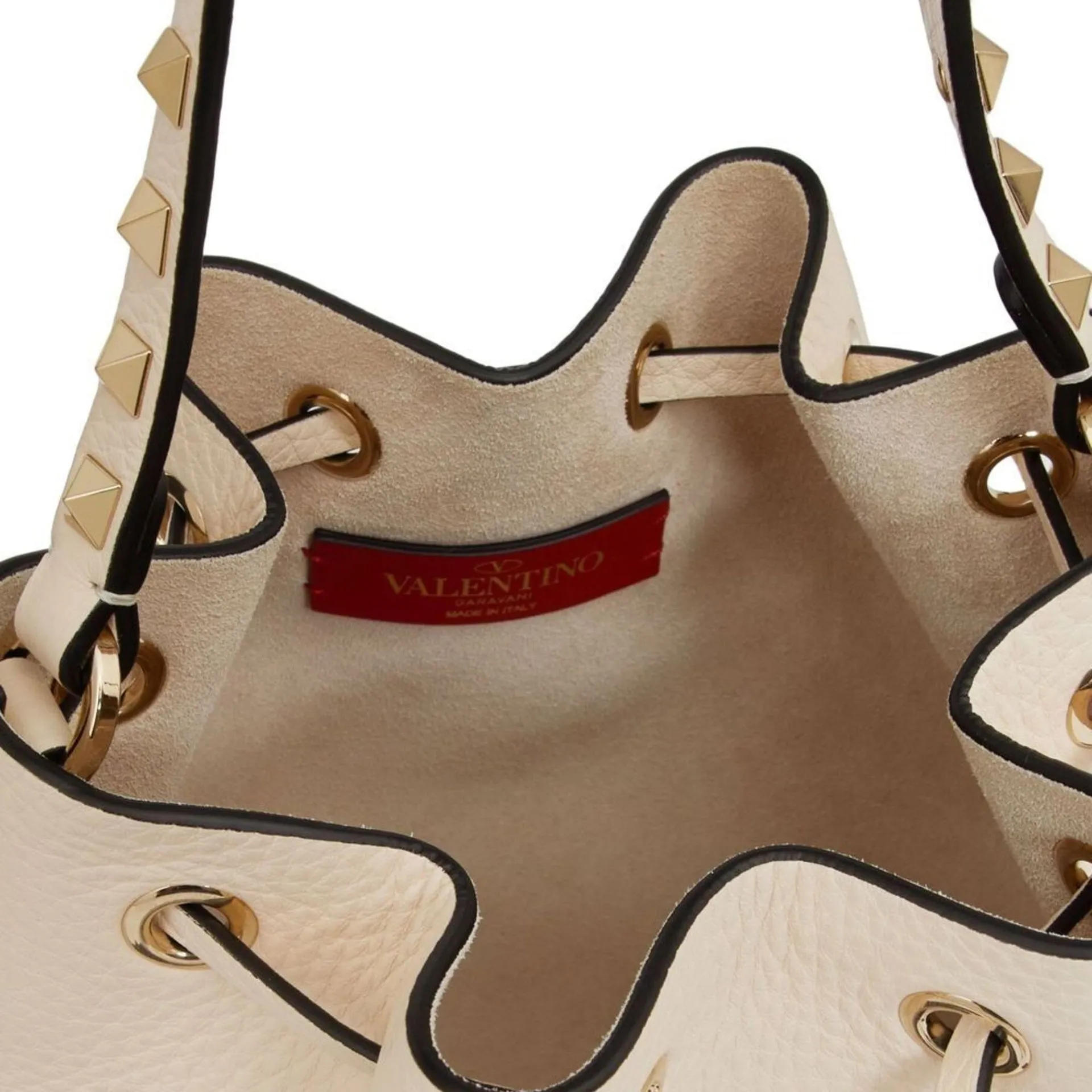 Rockstud Bucket Bag in Ivory