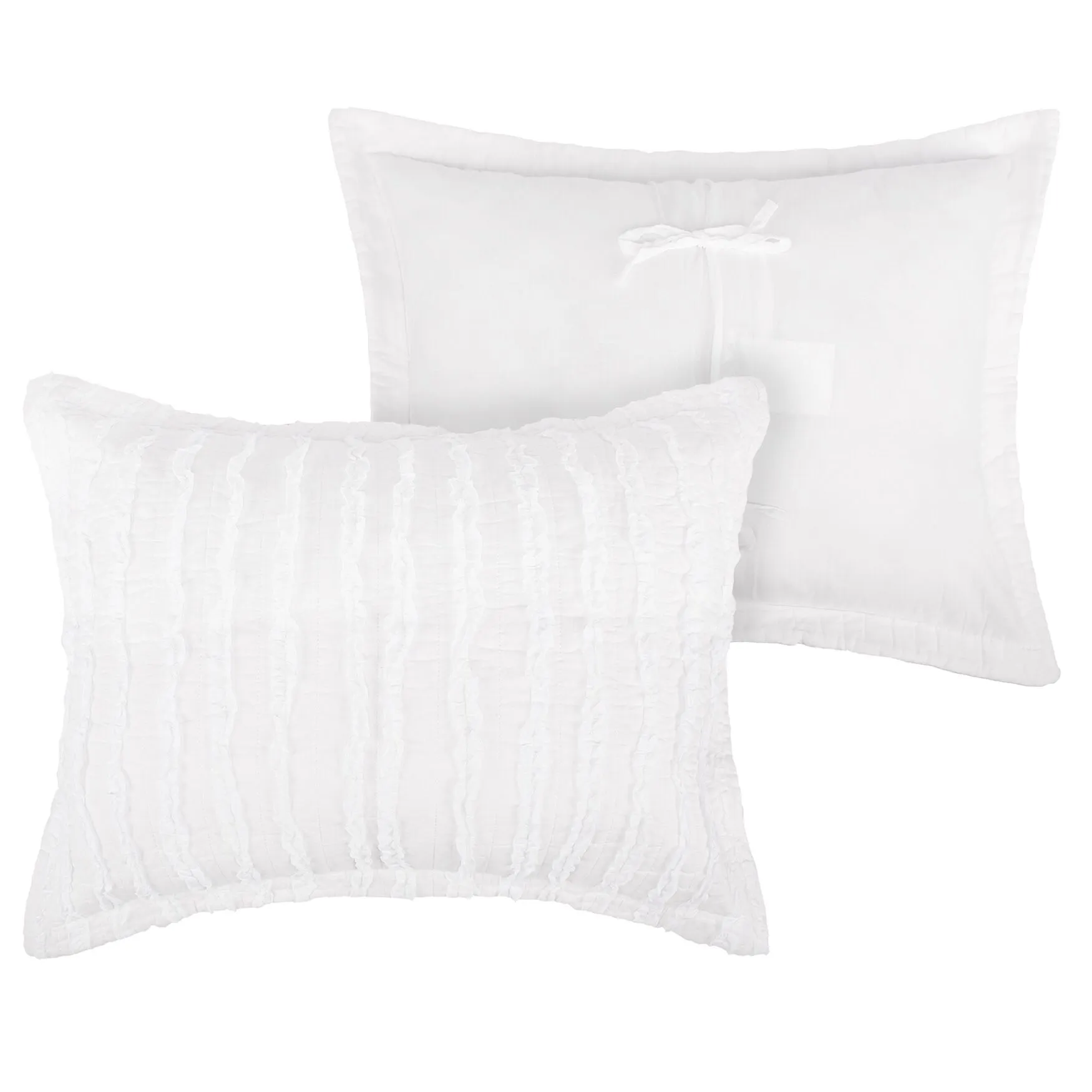 Ruffled Quilt And Pillow Sham Set