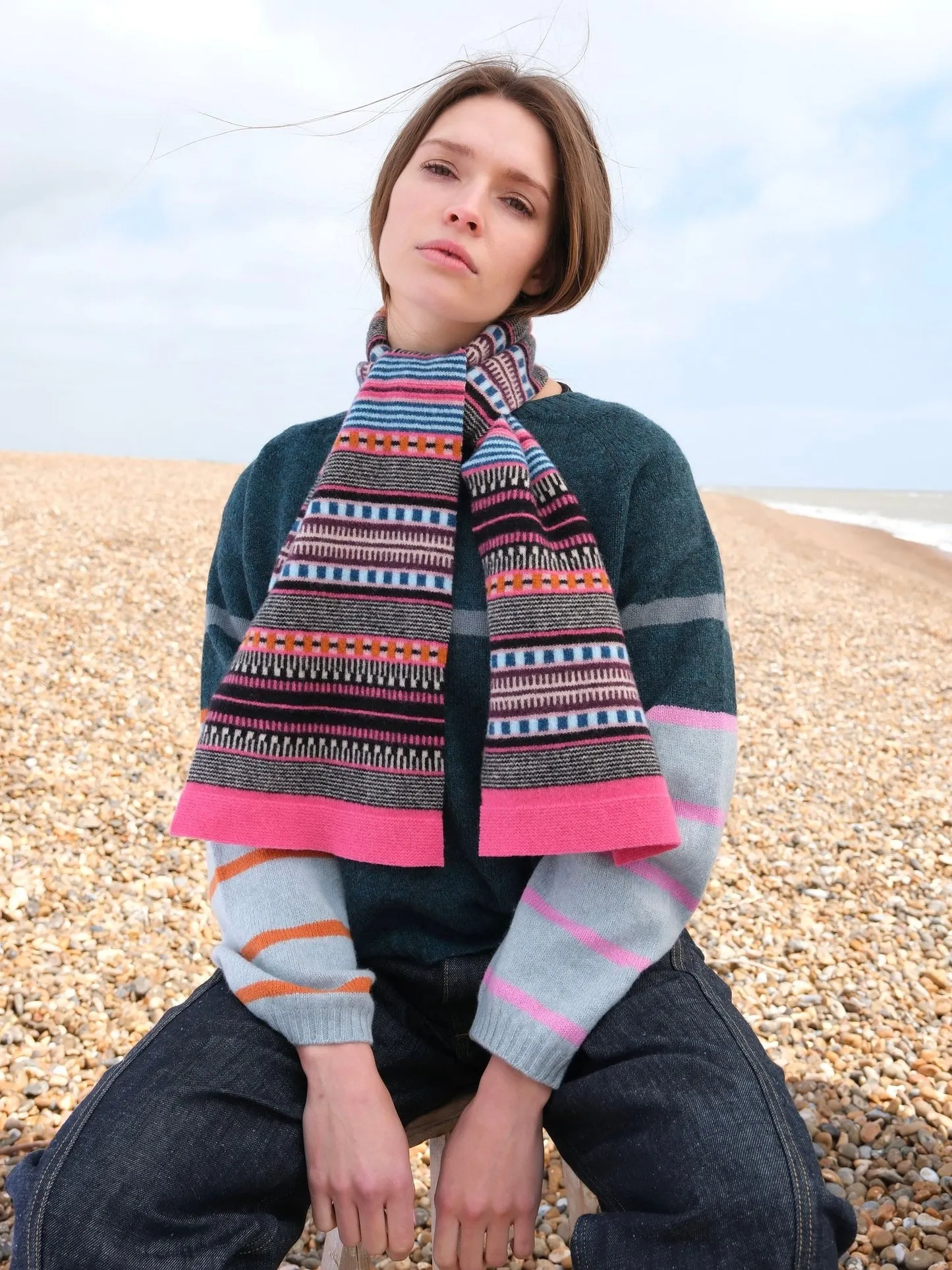 Sacs of Ashbourne   Quinton + Chadwick Small Stripe Scarf Charleston