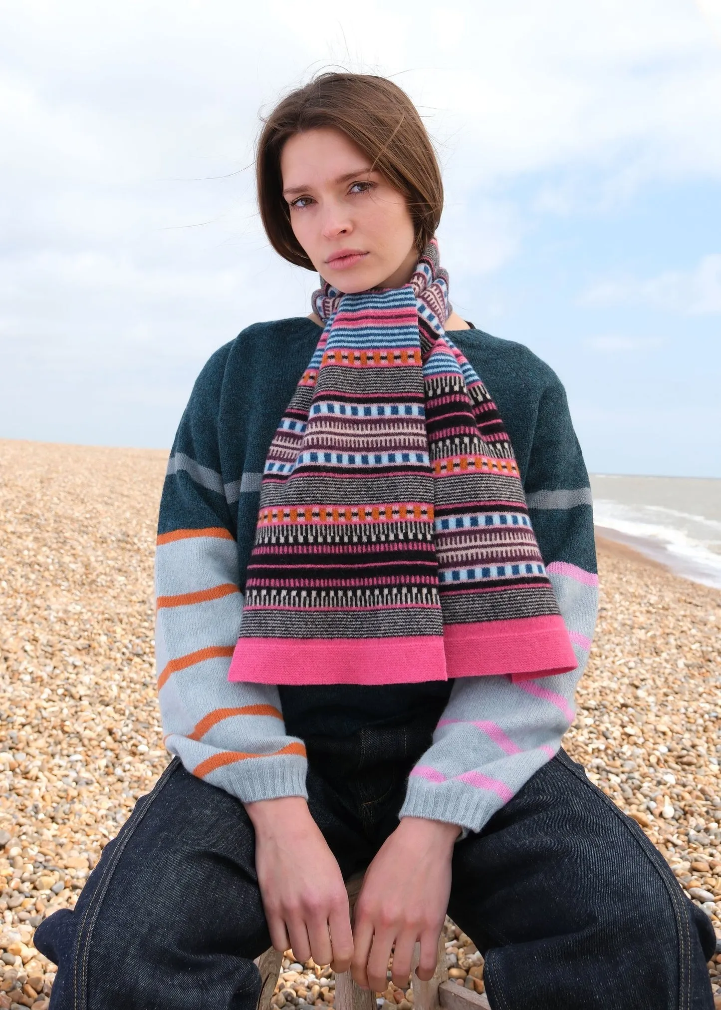 Sacs of Ashbourne   Quinton + Chadwick Small Stripe Scarf Charleston