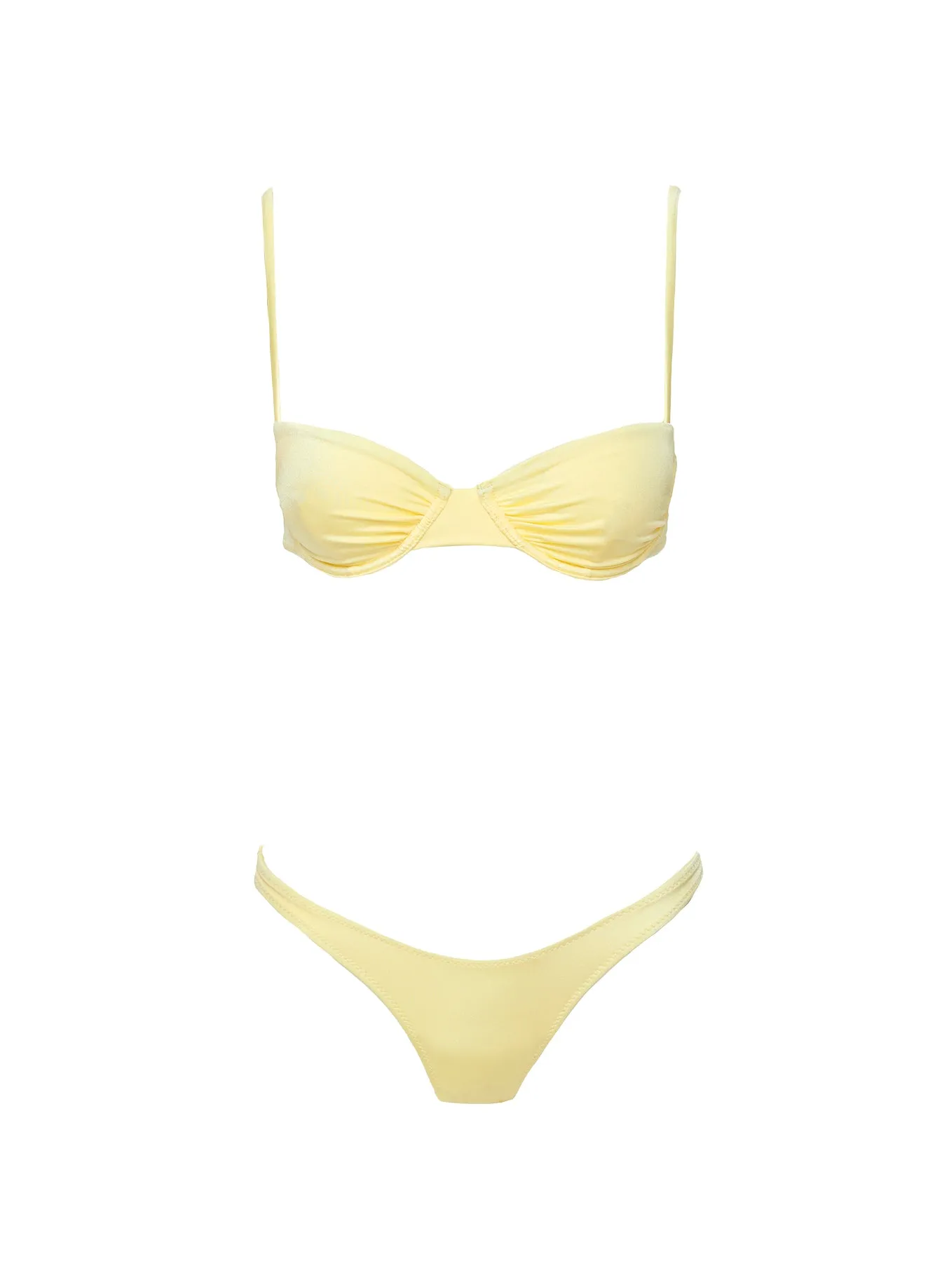 Sadley Underwire Shine Bikini Top Lemon