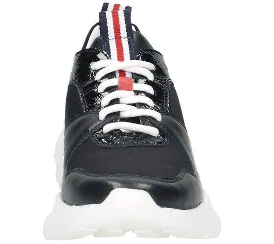 SANSIBAR scarpe da donna in vera pelle, sneakers eleganti, scarpe per il tempo libero 1064368 nero/bianco/rosso