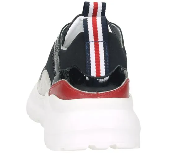 SANSIBAR scarpe da donna in vera pelle, sneakers eleganti, scarpe per il tempo libero 1064368 nero/bianco/rosso