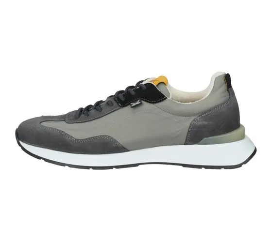 SANSIBAR scarpe da uomo in vera pelle sneakers per il tempo libero con suola removibile 1096337 grigio/nero