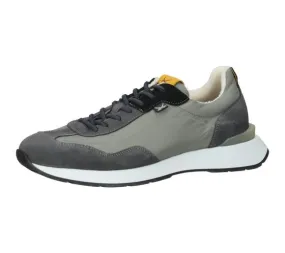 SANSIBAR scarpe da uomo in vera pelle sneakers per il tempo libero con suola removibile 1096337 grigio/nero