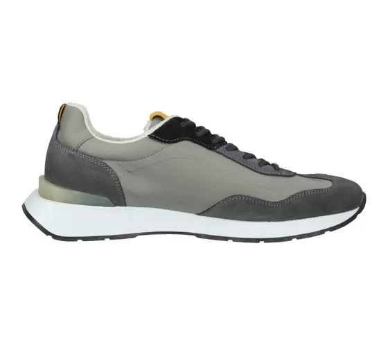 SANSIBAR scarpe da uomo in vera pelle sneakers per il tempo libero con suola removibile 1096337 grigio/nero