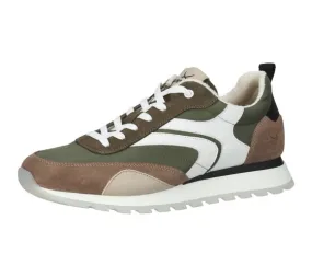 SANSIBAR scarpe uomo in vera pelle sneakers tempo libero con suola removibile 1096343 beige/verde/bianco