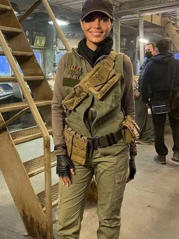 Sheila Shah The Expendables 4 Green Vest