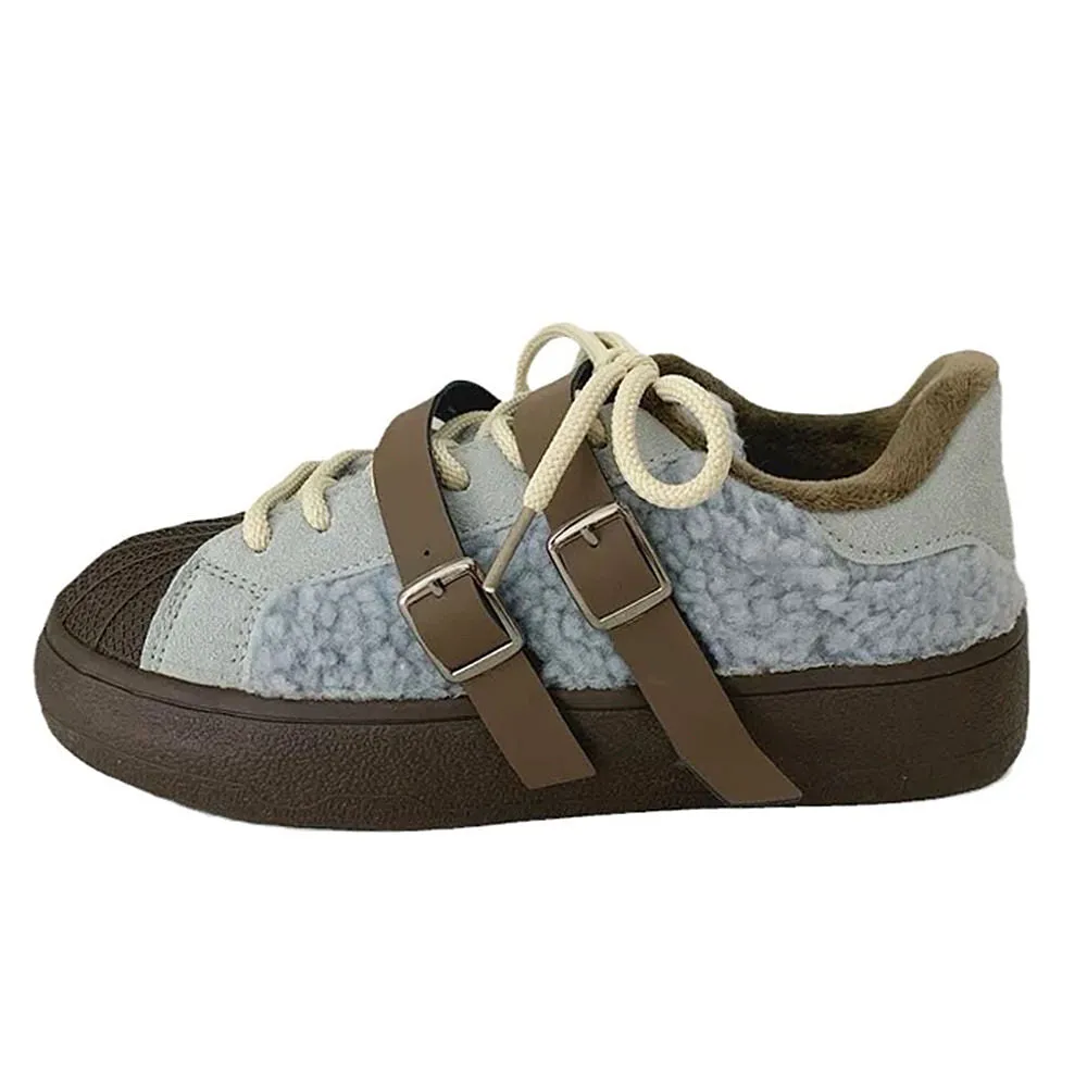 Sherpa Buckle Straps Sneakers