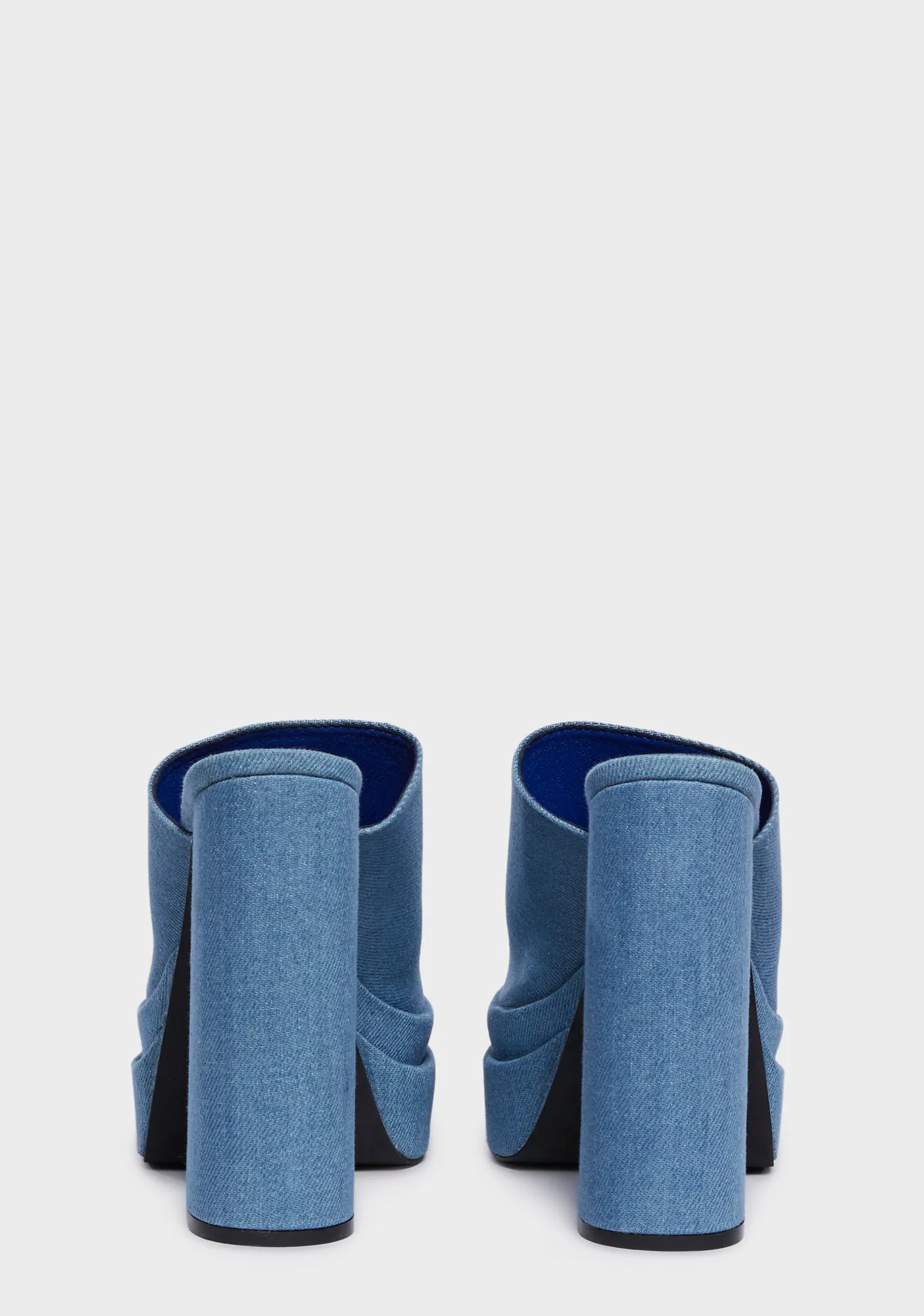 Sky High Platform Mules - Denim-