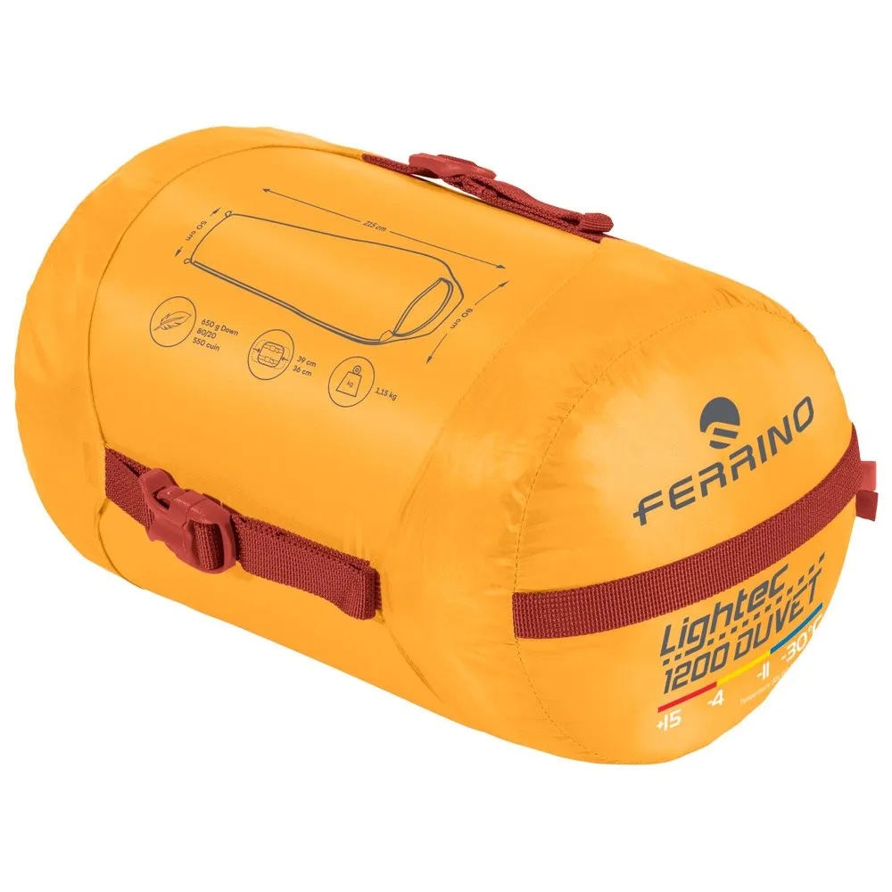 Sleeping bag Ferrino ---Lightech 1200 Duvet Rds Down Recycled Fabric Jaune