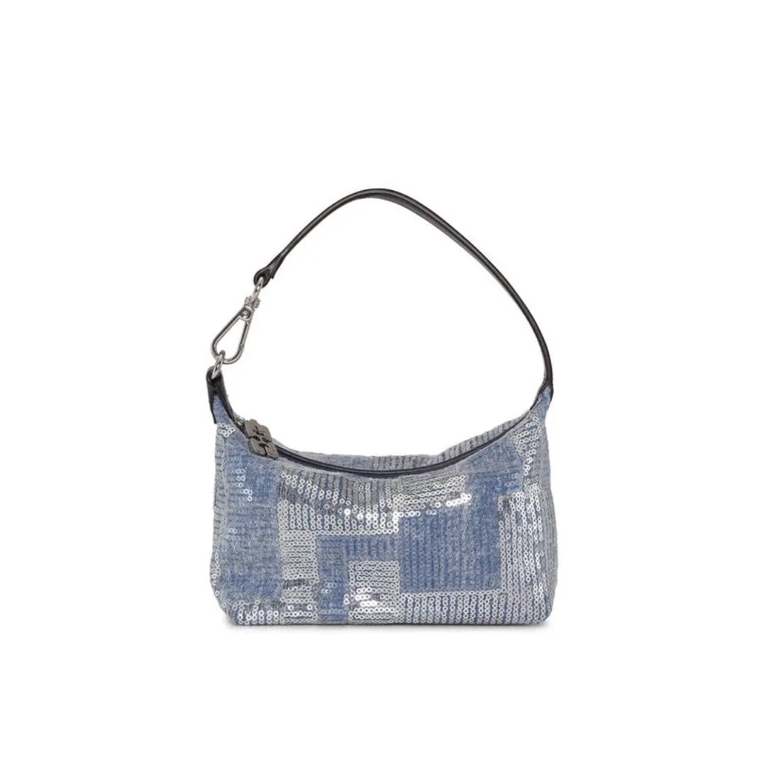 Small Butterfly Pouch Sequin Bag (Denim)