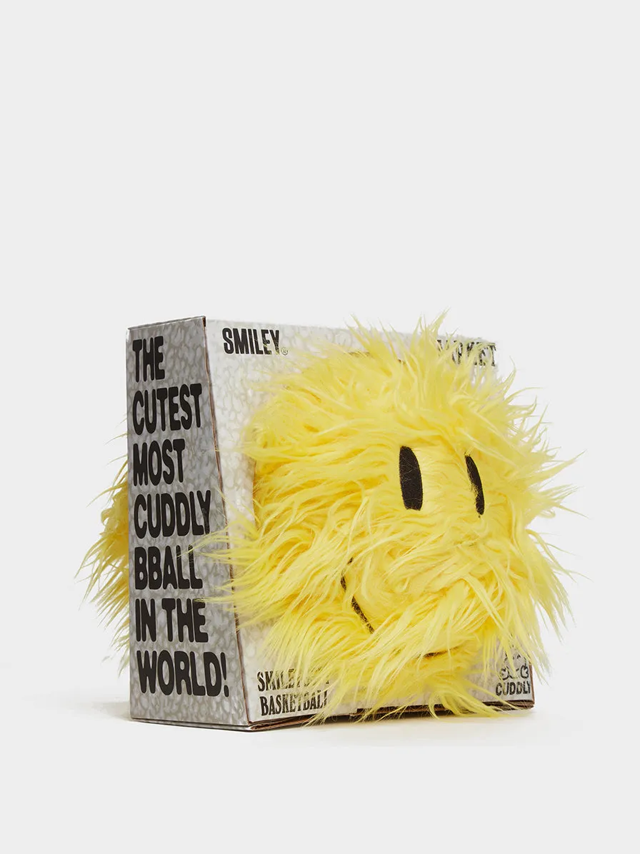 Smiley Shaggy Plush Basketball, Yellow