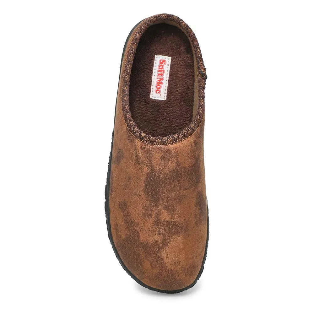 Soft Moc Mens Saturn Memory Foam Slipper - Brown