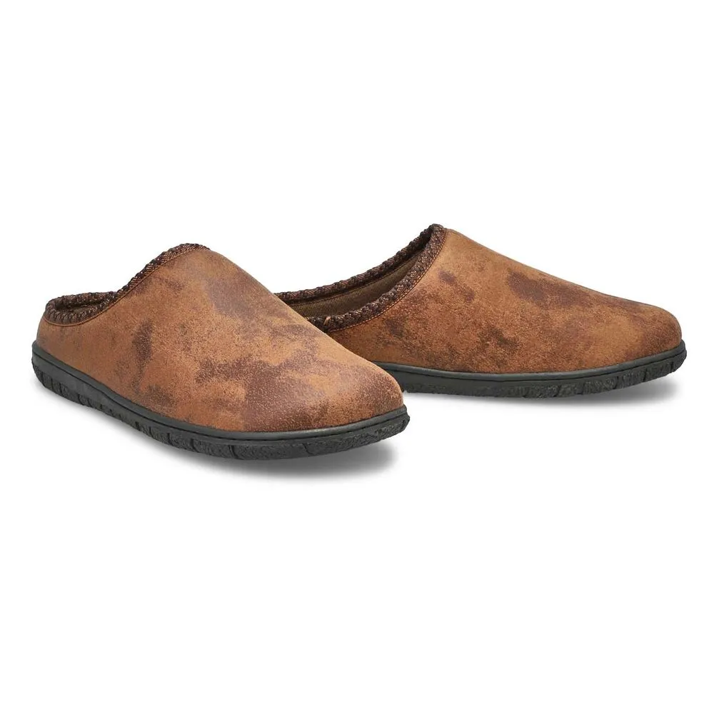 Soft Moc Mens Saturn Memory Foam Slipper - Brown