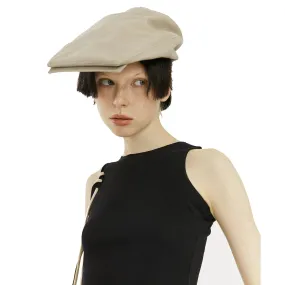 Square-Brimmed Ducktail Hat Khaki-