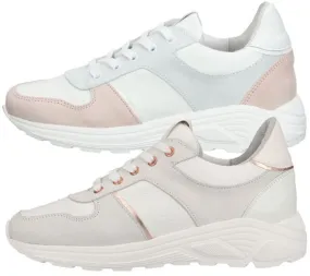 STEVEN NEW YORK scarpe da donna in vera pelle sneakers basse SNY11000242-0300 bianco/rosa o bianco/bronzo