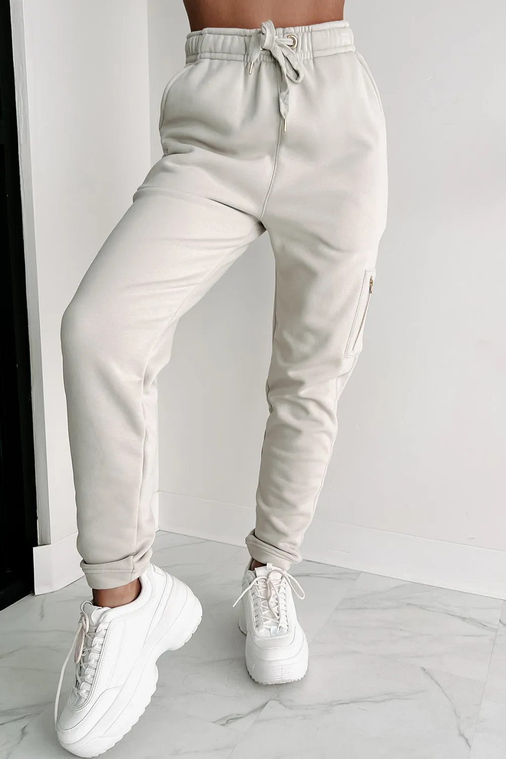 Sticking To The Routine Joggers (Taupe)