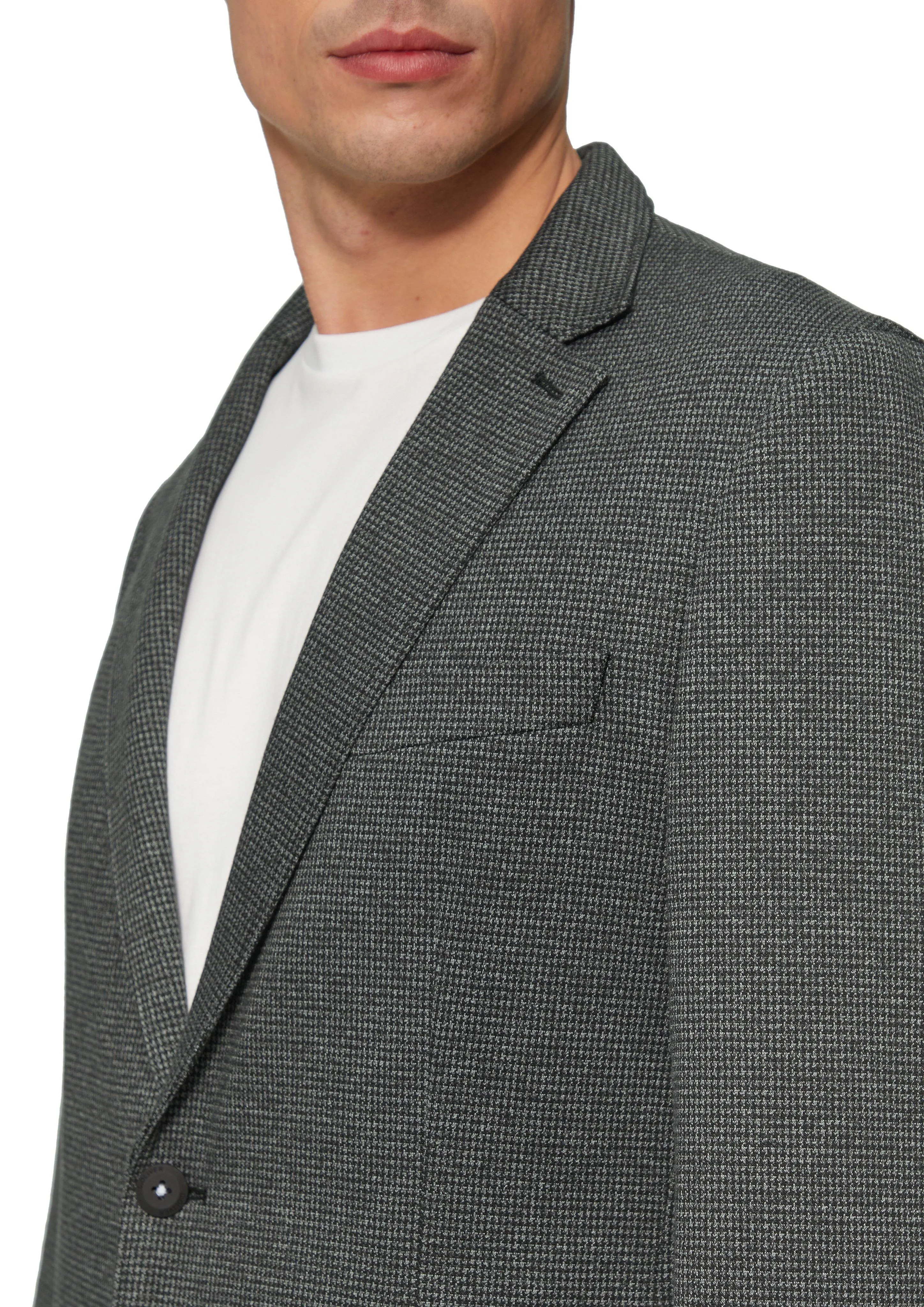 Stretch jersey sports jacket with a houndstooth pattern