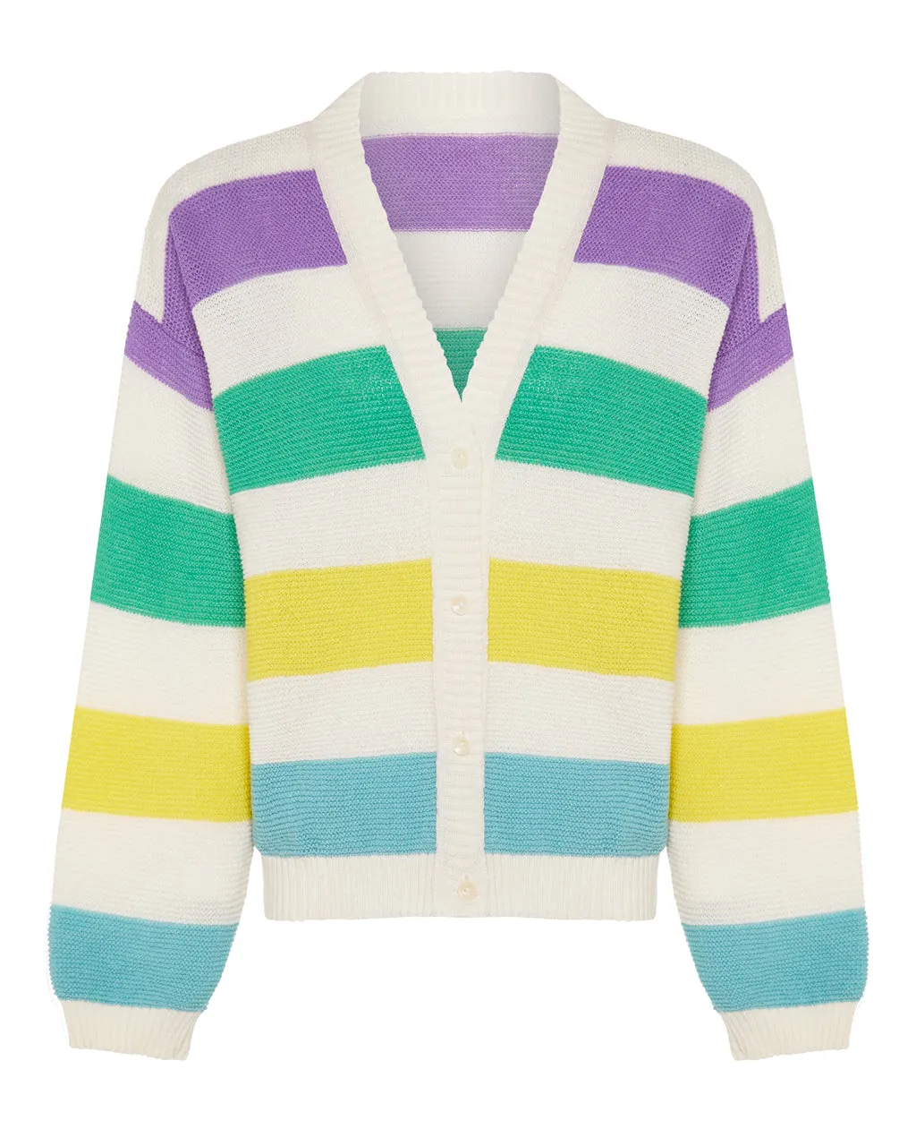 Striped Dropped Shoulder Cardigan Multicolour