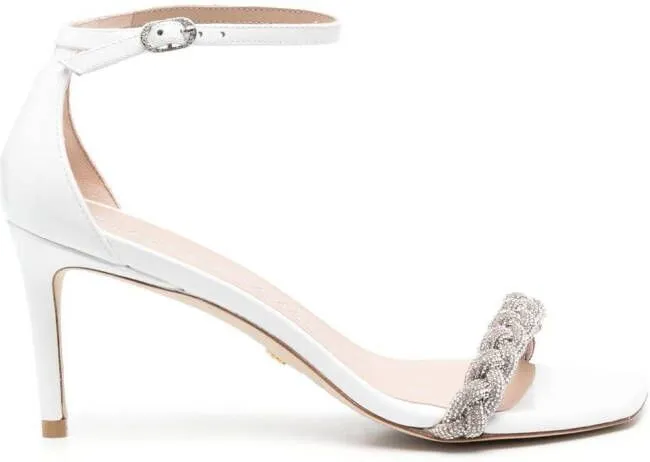 Stuart Weitzman 80mm crystal-embellished open-toe sandals White