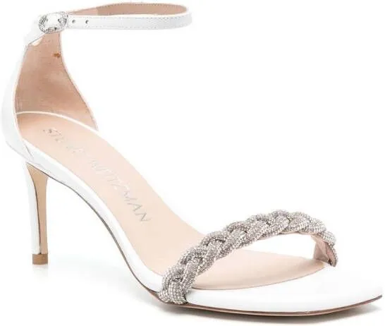 Stuart Weitzman 80mm crystal-embellished open-toe sandals White