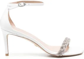 Stuart Weitzman 80mm crystal-embellished open-toe sandals White